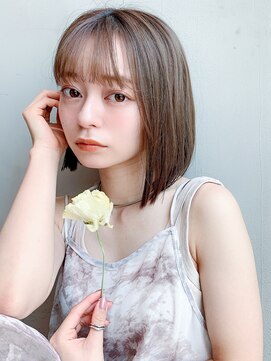 アイティーバイアルバム 八王子店(IT by ALBUM) ナチュラルボブ_マロンベージュAラインボブかきあげロング_8479