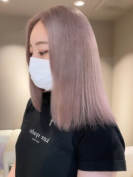ベレーザ 渋谷(BELEZA) ba1188アッシュピンクパールベージュロブヘアディープパープル