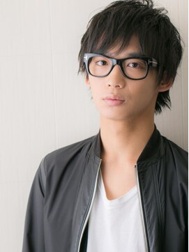 メンズヘア ビーセカンド 草加店(MENS HAIR B-2) 知的＆ちょい甘な短髪パーマネイビーブラックショートS草加