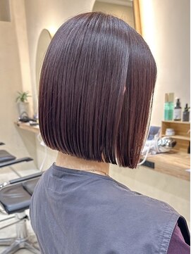 ヒビヲ(HIBIO) ショートボブタッセルボブ切りっぱなしボブハイトーンカラー韓国