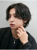 センターパート波巻きパーマスパイラルパーマツイストスパイラル