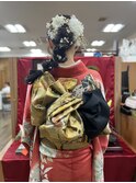 成人式　ヘアセット　振袖着付け