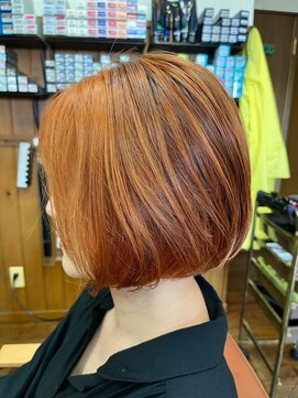 ニコ (Hair Salon Nico) ぱつっとボブ_オレンジブラウン