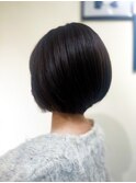 丸みショートボブ  ×  暗髪