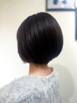 ヘアー ホスピタル ソアン(hair hospital soan)&nbsp;丸みショートボブ  ×  暗髪