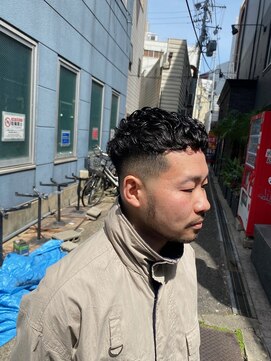 クフィア メンズヘアー カンポ 天王寺店(CUFFIA MEN'SHAIR CAMPO) スペインカールスパイキーショートブルーブラック髪型 メンズ