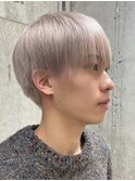 メンズブリーチカラーミルクティーベージュカラーダブルカラー