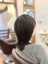 ヘアー グリーン(hair green)&nbsp;30代40代50代大人可愛い艶ミディアムレイヤースタイル