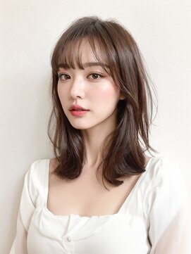 ジュリアンマーラ(Julien Mara) ミディアムレイヤ-/鎖骨セミディ/モカブラウン/アッシュブラウン