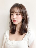 ジュリアンマーラ(Julien Mara) ミディアムレイヤ-/鎖骨セミディ/モカブラウン/アッシュブラウン