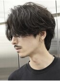 渋谷ミディアムヘアメンズボブニュアンスサーフカールウルフ◆
