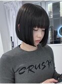 あごライン王道ミニボブ 梅田