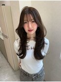 レイヤーカット×アッシュベージュ