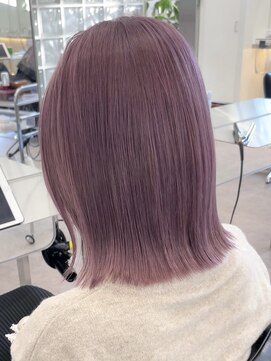 サンクマーケット 渋谷(cinq MARKET) 渋谷ケアブリーチカラータッセルボブラベンダーアッシュカラー◆