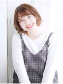 シースルーバングのニュアンスカールボブ