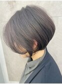 前髪なしショート×イルミナカラーダークグレージュ