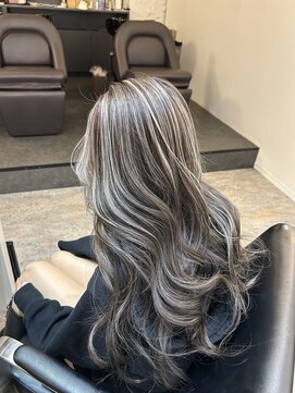 ブレンド 渋谷(BLend) 前髪ハイライトカラーこなれミディイメチェンウェーブパーマ