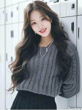 ジルバイジゼル(JILL by GiseL) オリーブ　エアリーバング　ブリーチなし