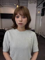 ヒビヲ(HIBIO) ショートボブハイトーンカラーミルクティーベージュケアブリーチ