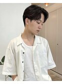 ウェットセンターパート七三オールバックツーブロック（表参道）