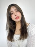 大人レイヤーセミロング×シアーグレージュ