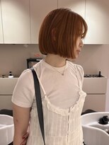 マイル 渋谷(mile)&nbsp;大人アプリコットオレンジ×顎ラインボブ