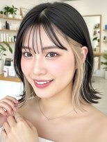 ミーム 原宿 表参道(meme)&nbsp;”韓国風インナーカラーアッシュブロンド×ボブ