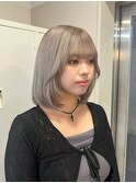 【ビフォーアフターあり】ショートボブ/ホワイトグレージュ
