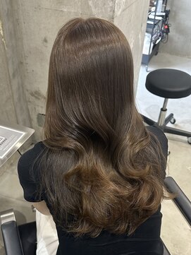 ラック(LUCK) チョコブラウン/船橋/くすみベージュ/細めハイライト