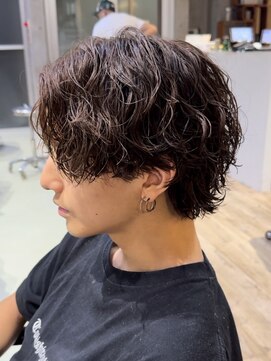 フィフス 大分(fifth) 大分波巻きスパイラルパーマメンズカットセンターパートウルフ