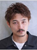 メンズシースルーマッシュニュアンスパーマシャドウパーマテテ風