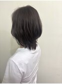 オーキッドカラー×丸みレイヤーショート
