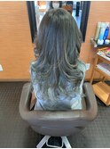ロングスタイル グレージュ×ハイライトブルージュ