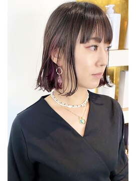 ネッコ(necco) インナーカラー/ボブ/バイオレットカラー