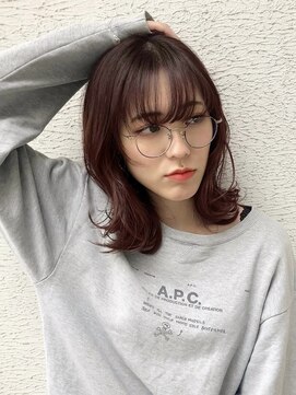 ミュート 原宿店(mute) 【mute原宿】切りっぱなしミディアム×ラベンダーベージュ