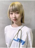 アンブレライエローウルフボブ_ショコラアッシュヘルシー_89348