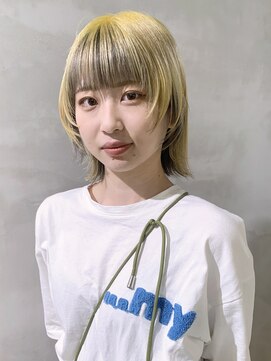 アルバム 池袋(ALBUM) アンブレライエローウルフボブ_ショコラアッシュヘルシー_89348