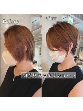 髪質改善と縮毛矯正の専門店 サンティエ(scintiller) 大人綺麗な小顔襟足スッキリショートボブ　30代40代50代