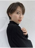 前髪あり耳掛け丸みくびれショートボブ20代30代40代50代(蘭)