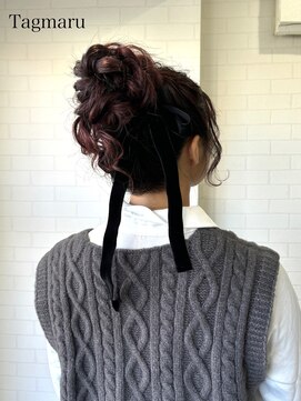 タグマル 結婚式ヘアセット☆ルーズなお団子ヘア☆