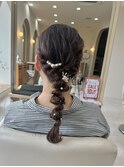 結婚式ヘアセット 【 編みおろしアレンジ 】