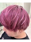 3Dピンク#ボブルフ#ネビージュ#ワンレン#髪質改善縮毛矯正#所沢