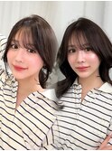 盛れる似合わせ流し前髪/小顔韓国風顔周り