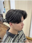 メンズ刈り上げセンターパート