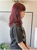 【REINA】ワイドバング×レイヤー×チェリーレッド