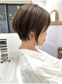 大人可愛いショートボブ◎30代40代前下がり×くびれで小顔効果