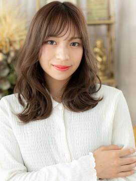 カバーヘア ブリス 志木南口駅前店(COVER HAIR bliss) 抜け感斜めバング韓国風巻きニュアンスパーマh4志木20代30代40代