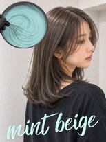リットバイウェイズ(Lit by WAYS) 韓国/ミントベージュ/透明感カラー/ミディアムレイヤー