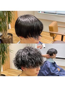 ネイビー(NAVY) お客様スタイル　波ウェーブ　ツイストスパイラル黒髪　前下がり