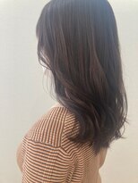 モルニ(MORNI)&nbsp;髪質改善トリートメント_マロンベージュ Aラインボブ かきあげ